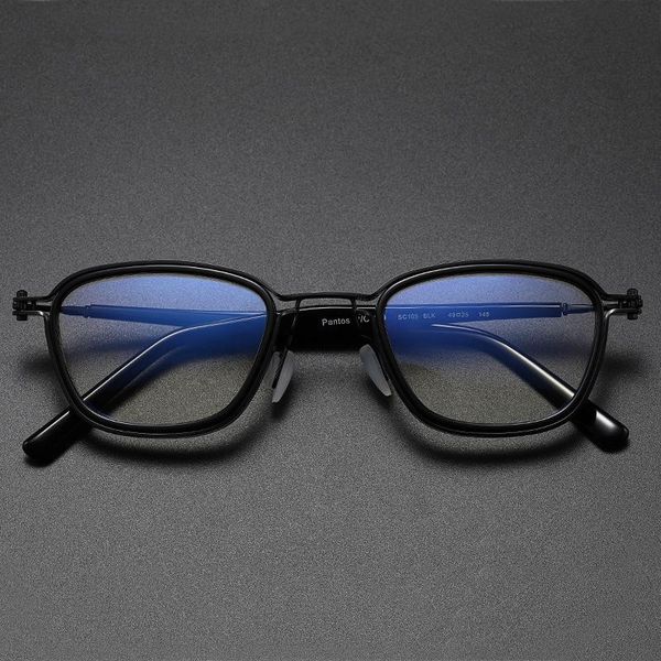 

fashion sunglasses frames tav plate glasses frame box retro wide-brimmed pure titanium customized myopia, Black