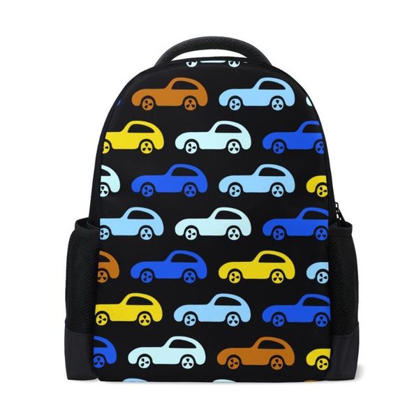 

school bags cartoon car print children's schoolbag black primary backpack kids for girls boys kindergarten backpacks