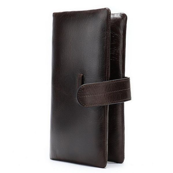 

factory men's genuine leather long coin purse wallets multi-card card head layer cow leathers wallet 3549