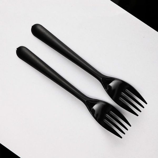 

packaging dinner service 50pcs disposable plastic forks household fruits thickened long-handled party tableware festive supplies