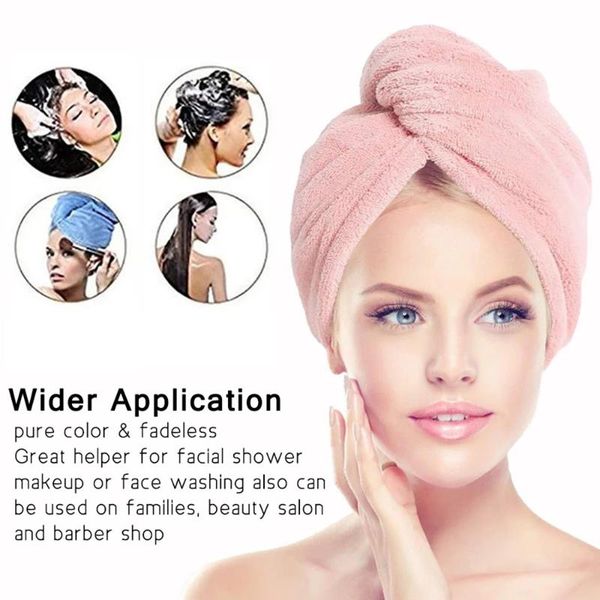 

towel 1 piece of super absorbent buckle dry hair cap, microfiber quick-drying bath household soft bathroom