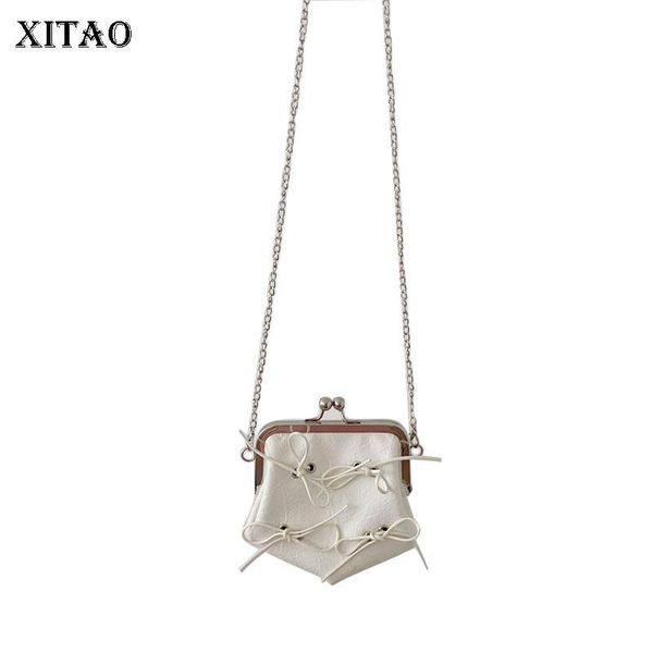 

shoulder bags xitao all-match bow fashion women mini chain cross body bag 2021 patchwork small fresh casual irregular wmd1842