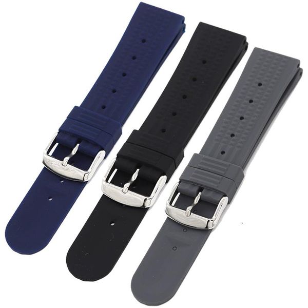 

watch bands 20mm 22mm silicone sport strap diving waterproof soft rubber men replacement bracelet wrist belt band for srp777j1, Black;brown
