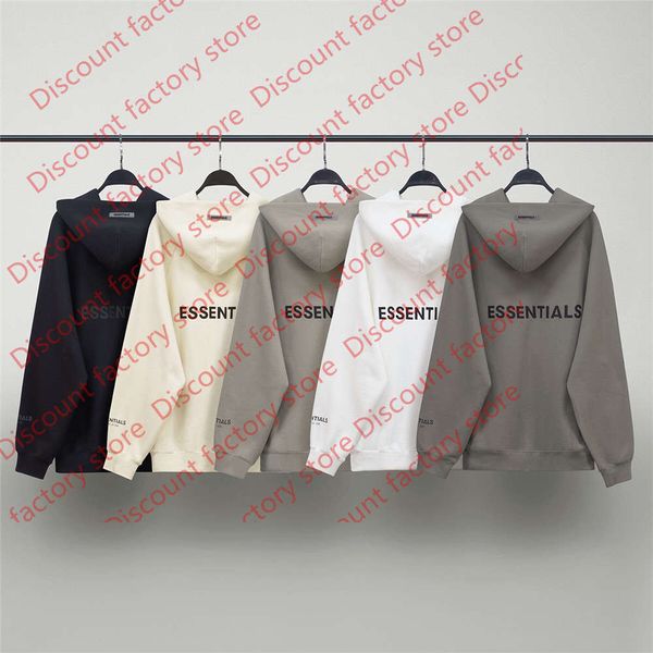 

oversize fleece zip hoodie reflective five color winter streetwear, Black