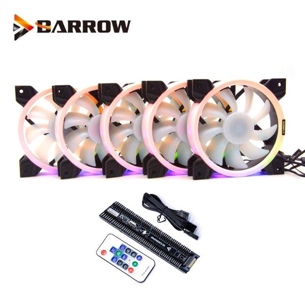 

fans & coolings barrow pwm fan size 120*120mm use for radiator computer case with aurora rgb light 4pin 5v a-rgb 3pin support to aura
