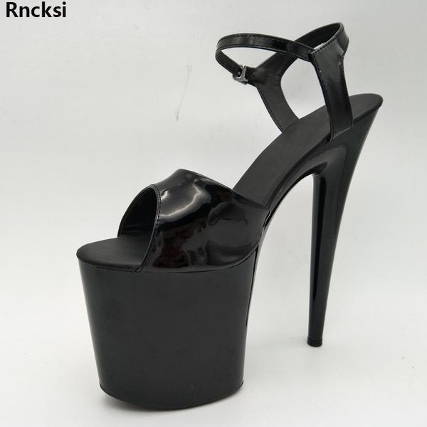 

sandals rncksi women's shoes rhinestone pole dancing 8 inch high heels, Black