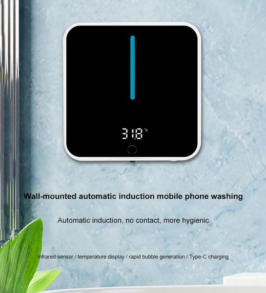 

liquid soap dispenser automatic foam dispensers bathroom container smart washing hand machine white abs material from contact kitchen