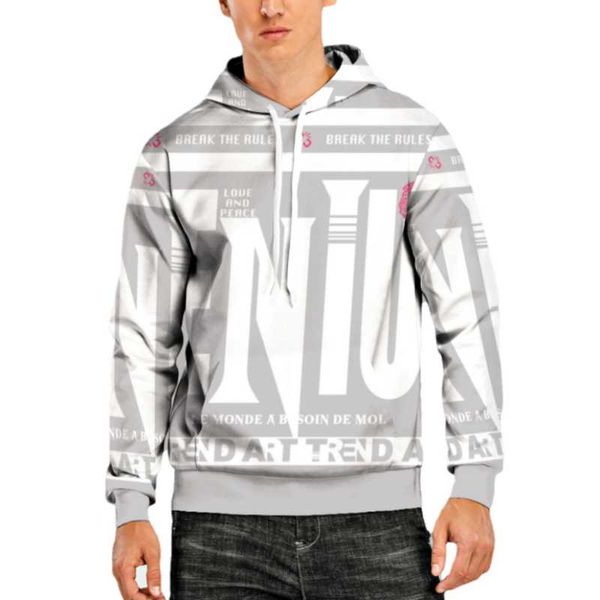 

men's hoodies & sweatshirts triple a 2021 european and american spring autumn long-sleeved 3d sweater letter printing, Black