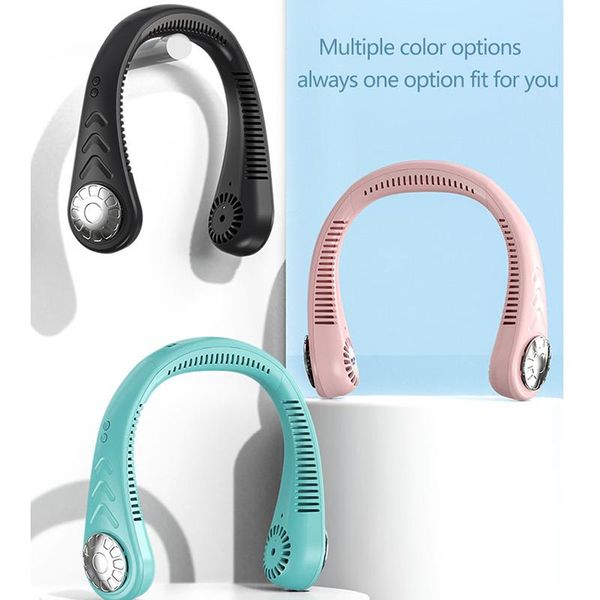 

electric fans neck-mounted fan usb rechargeable hanging 3-speed wind speed silent leafless office home sports travel