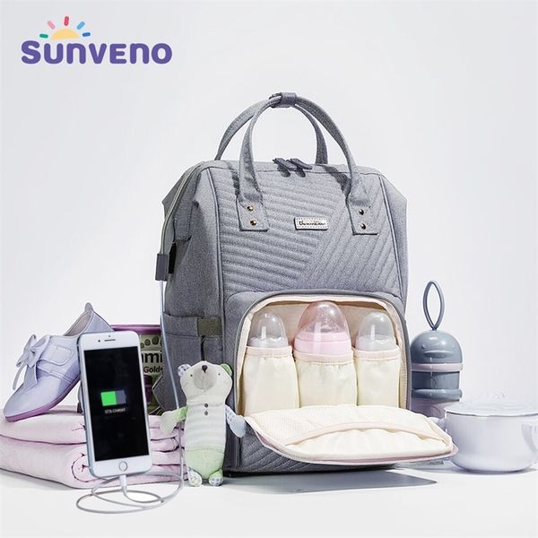 

sunveno diaper bag backpack maternity baby nappy bag stroller organizer baby travel - fashion ,large capacity,insulation pockets 210922