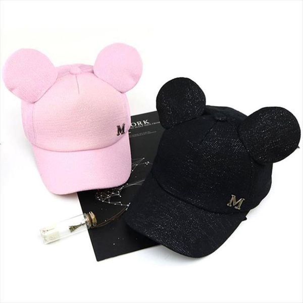 

korean child baseball cap autumn hip hop two cartoon big ears  kids hats boy girls hat caps snapback gorras, Blue;gray