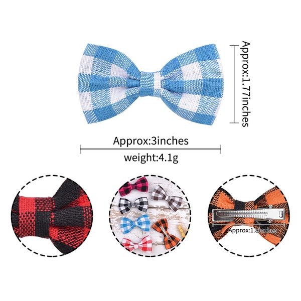 

colorful bow hairpin plaid hairpin ins bowknot hair clips for kids ribbon hair bow tie hairpin baby girls headband hair accessories g22208, Slivery;white