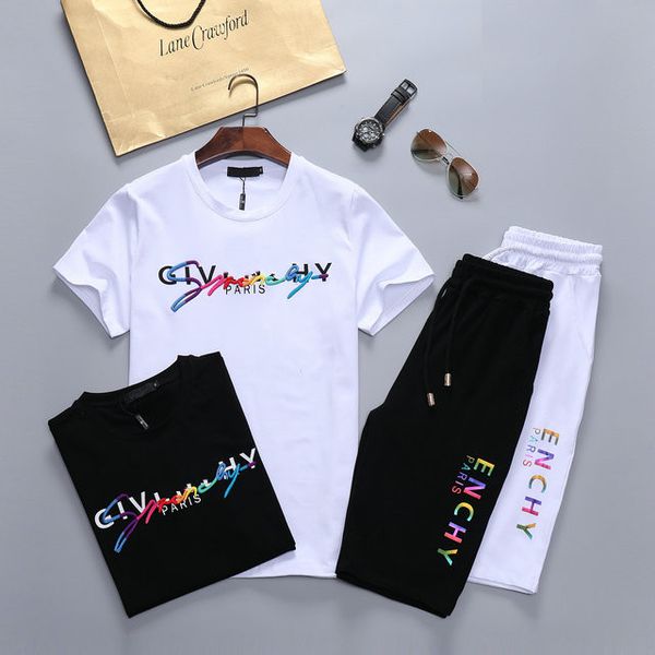 

2021 trendy mens designer tracksuits with letters summer fashion sportsuits for men women streetwear man jogger suits track pants clothing, Gray