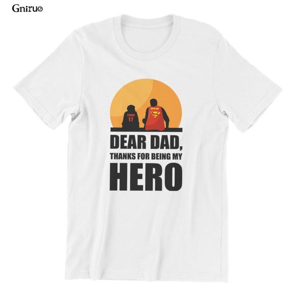 

men's t-shirts dear dad thanks for being my hero cotton funny couples punk anime 122514, White;black