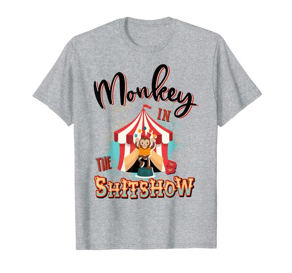 

monkey in the shitshow shirt - ringmaster of the shitshow t-shirt, White;black