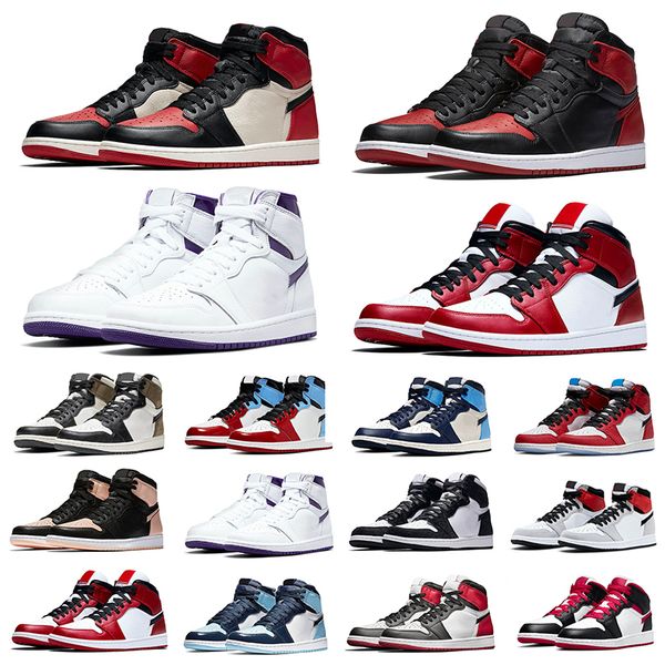

2022 mens 1 high og basketball shoes 1s bred toe bordeaux university blue dark mocha bred shadow unc twist seafoam men women sneakers train