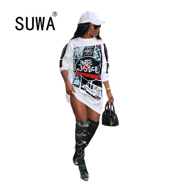 

summer print novelty bandage bodycon dress women long sleeve knee-length casual elegant slim midi party es vestidos 210525, Black;gray