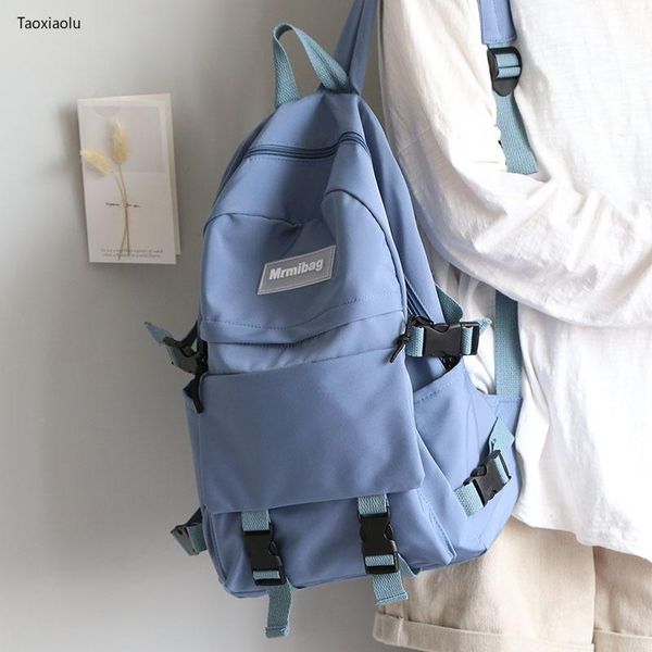 

backpack tooling solid color women for girls large-capacity schoolbag male college shoulder bag female korean drop 2021