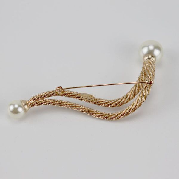 

pins, brooches european and american retro style rope wheat spike imitation pearl atmosphere simple brooch 2021, Gray