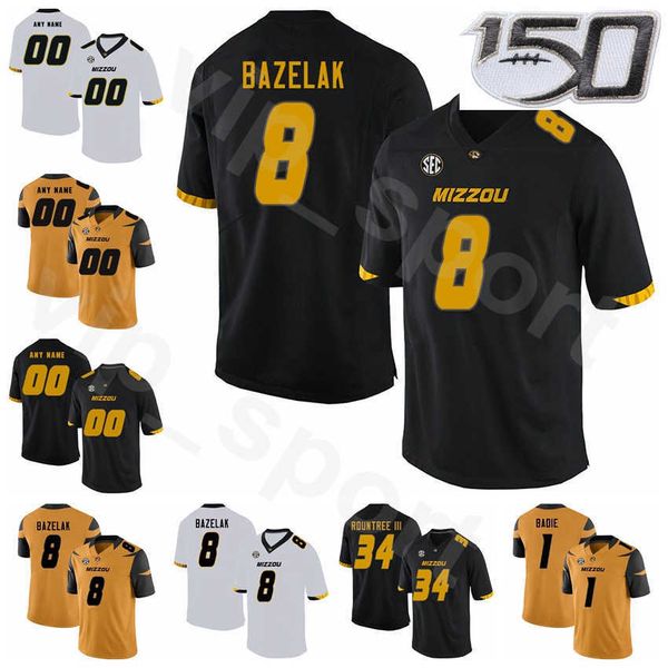 

missouri tigers ncaa football college 34 larry rountree iii jersey 8 connor bazelak 1 tyler badie 9 jalen knox 7 damon hazelton stitched, Black