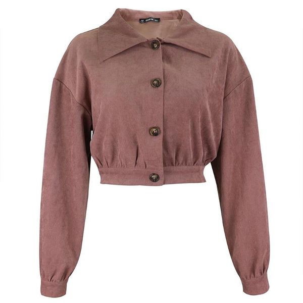 

women's jackets women solid color single breasted buttons cropped jacket female long sleeve turn-down collar short coats cardigan, Black;brown