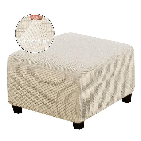 

chair covers square elastic low stool cover corn fleece all-inclusive slipcover simple solid color anti-dirty home decoration supplies