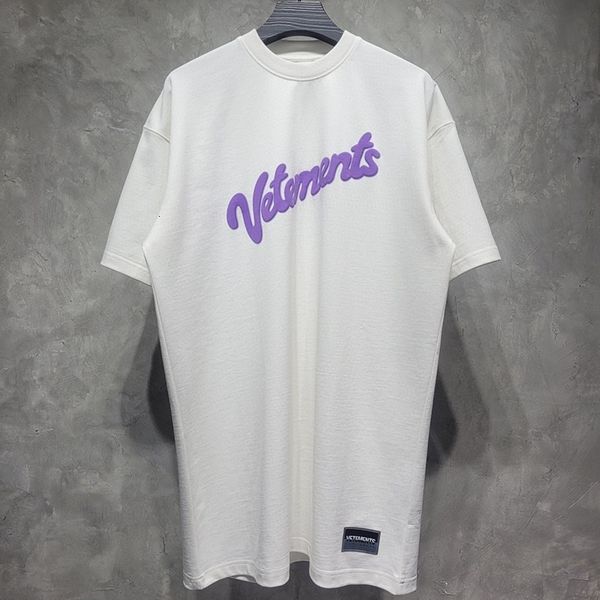 

men's t-shirts foam printing t-shirt men women 1:1 -quality oversize vtm t-shirts vetements tee bie7, White;black