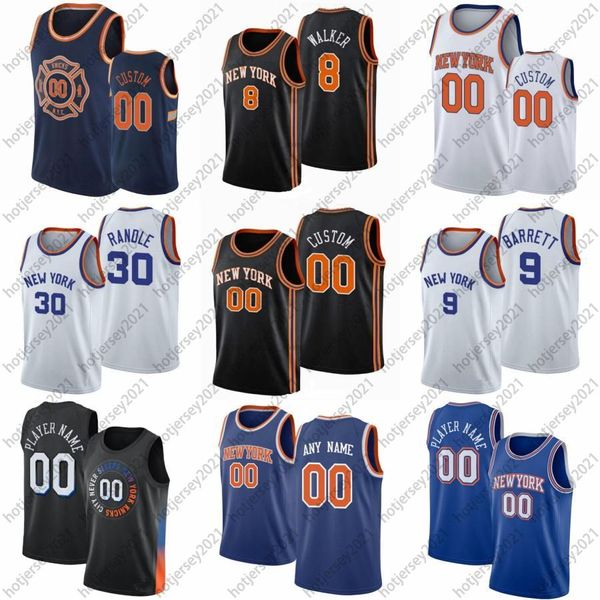 

custom obi 1 in julius 30 randle rj 9 barrett kemba 8 walker rose immanuel 5 quickley quentin 6 grimes mcbride basketball jerseys, Black;red