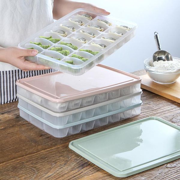 

storage bottles & jars portable single layer refrigerator dumplings box food containers tray with lid for