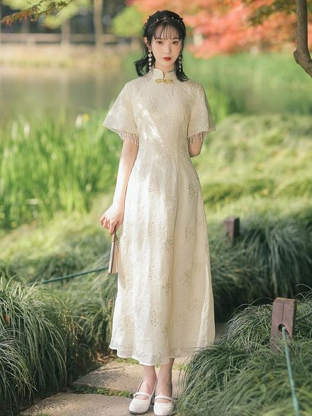 

casual dresses huai spot improvement nail bead qipao dress, Black;gray