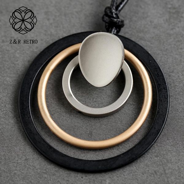 

pendant necklaces vintage long necklace for women jewelry chokers suspension jewellery & pendants alloy rope chian 2021, Silver