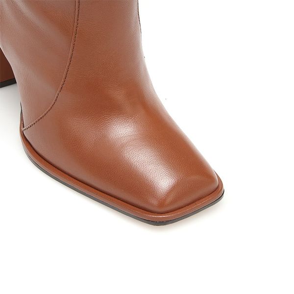 

european style toe big size straight tall heels and knee women's shoes h6m1, Black