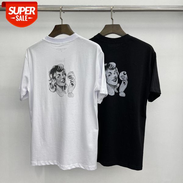 

hart short-sleeved casual hedging tooling style student couple character printing t-shirt foreign trade #go2y, White;black