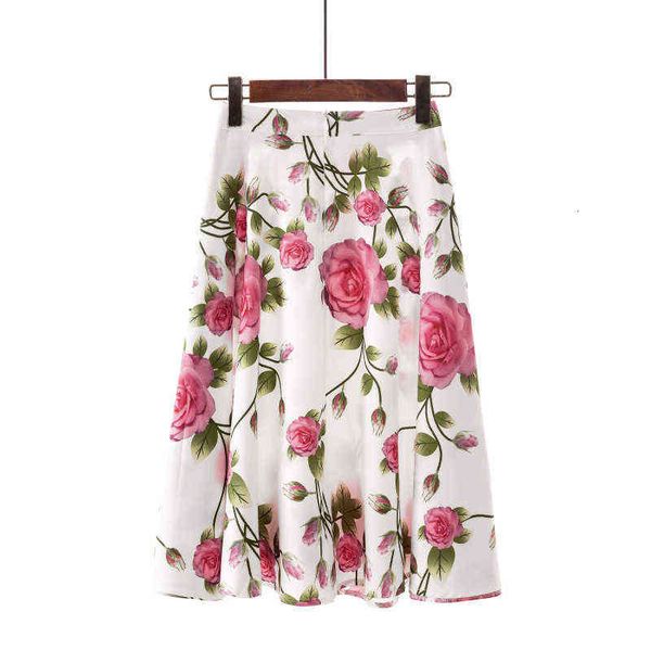 

skirts women's elegant large digital printed pleated skirt, Black