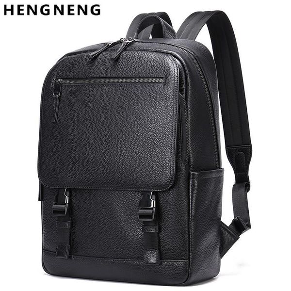 

backpack man men's leather large capacity leisure business computer bag fashion trend travel schoolbag