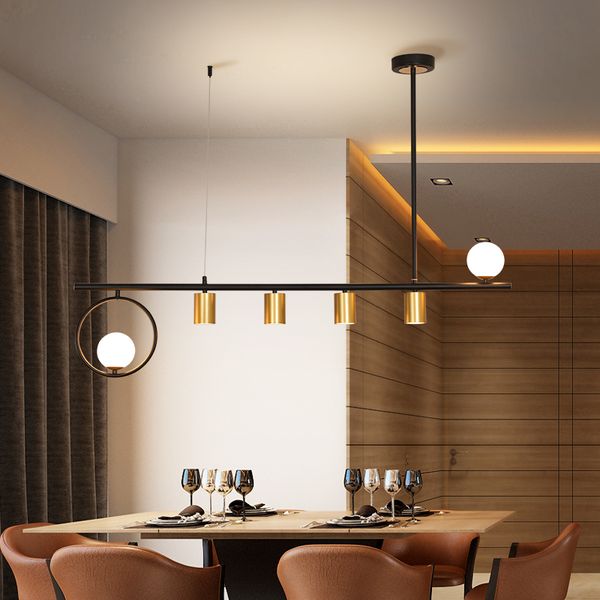 

nordic led light room kitchen 6 black heads + shine gold decoration house lamp k08r