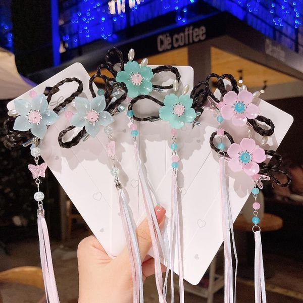 

hair accessories children's clips female summer girls hairpin little princess wig braid headdress hanfu