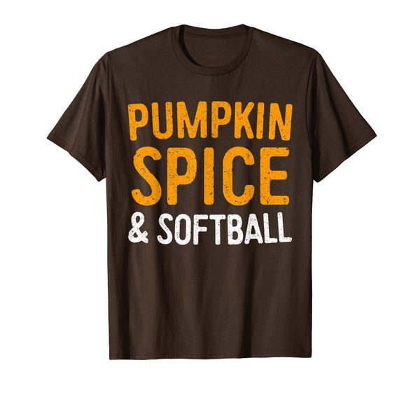 

pumpkin spice and softball t-shirt, White;black