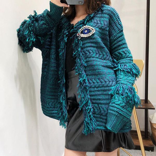 

women's sweaters 2021 autumn winter solid bead embroidery sweater for women long sleeve tassel cardigans knitted runway jumper o-neck x, White;black