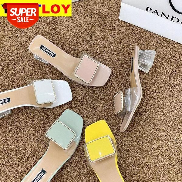 

new size 34-43 women sandals pvc jelly crystal heel transparent women clear high heels summer sandals pumps shoes #rf8p, Black