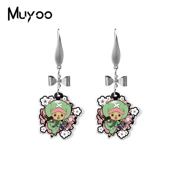 

dangle & chandelier 2021 luffy butterfly earring chopper zoro law acrylic fish hook anime epoxy jewelry gifts, Silver