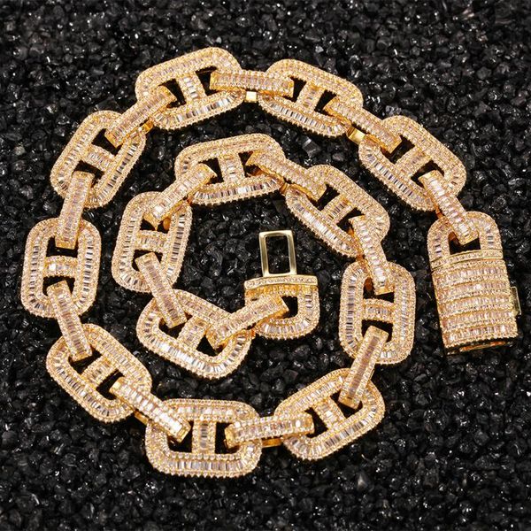 

15mm hip hop shining cuban tennis chain necklace bling zircon street rap jewelry, Silver