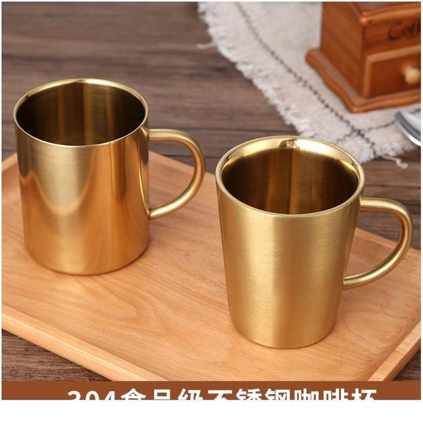 

380ml 304 stainless steel coffee cups coffee cupdouble layer heat protection european style mug cappuccino flower cu qylanm