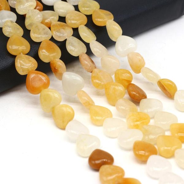 

other 16pcs natural heart shape semi-precious yellow jades stone beads making for jewelry bracelet necklace women girl gifts size 12mm