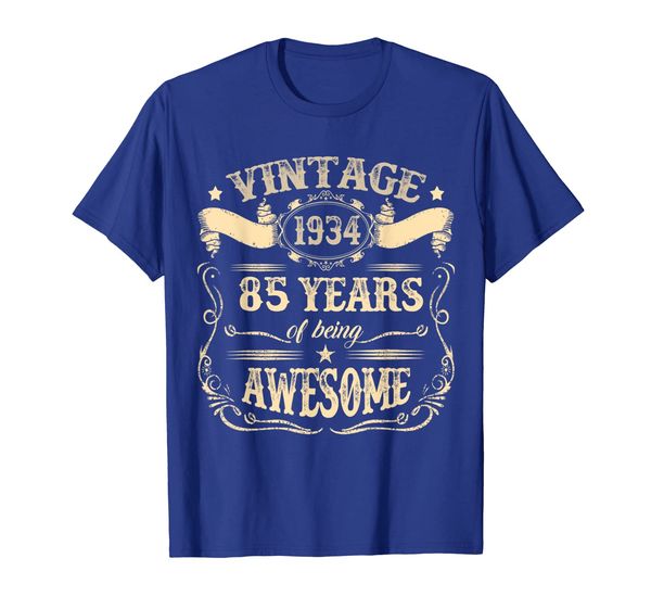

vintage 1934 85th birthday gifts 85 yrs old funny t-shirt, White;black