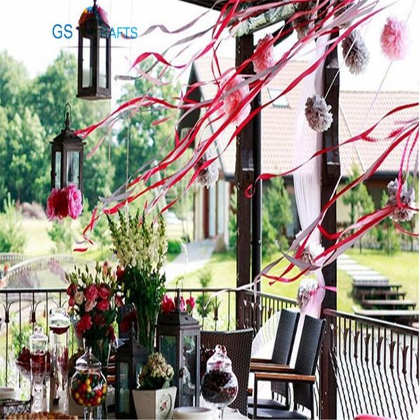 

gscrafts 1pcs 45cm decorative artificial flowers china pom poms garland fake wreath wedding car tissue paper balls crafts