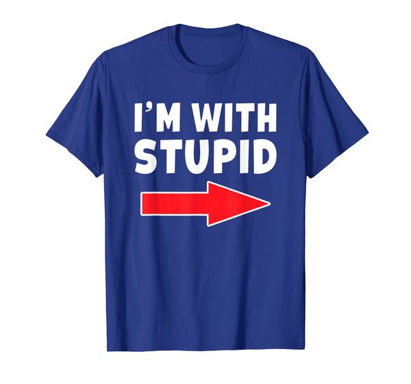 

i'm with stupid t-shirt funny prank joke gift, White;black