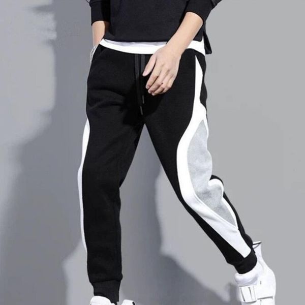 

men's pants fabulous drawstring korean style men trousers sweatpants long, Black