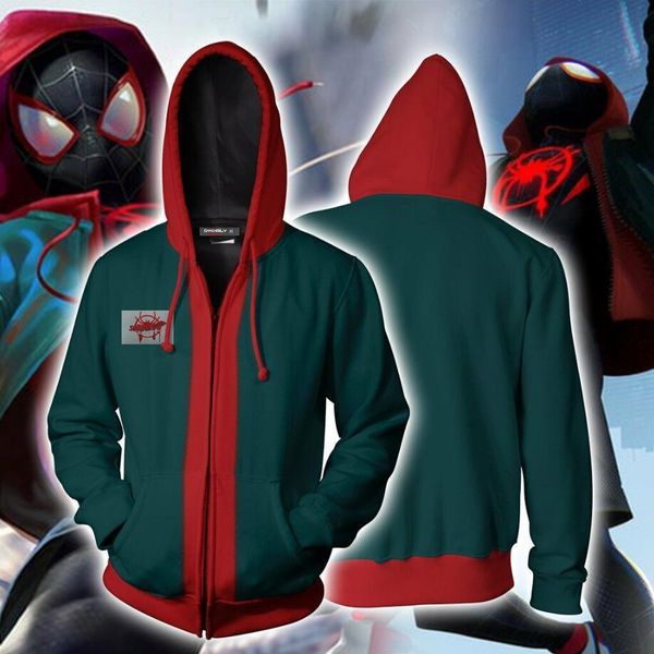 

anime costumes men cosplay jacket the amazing zipper hooded hoodies 3d sweatshirts coat, Black