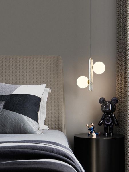 

pendant lamps natural marble three-color light-changing dining room, bar counter and bedroom chandelier